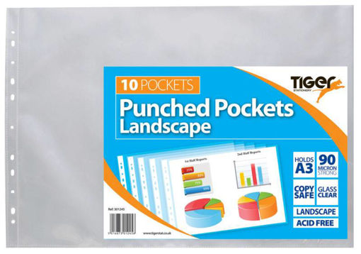 Picture of A3 PUNCHED POCKETS LANDSCAPE 90 MICRONS 10 PACK